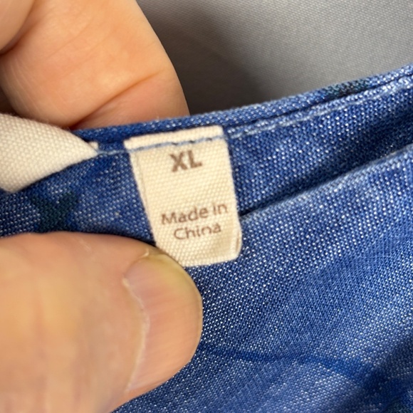 SOFT SURROUNDINGS Women Sleeveless Maxi Sundress Sz XL Beach Coastal 100% Tencel - Picture 7 of 12